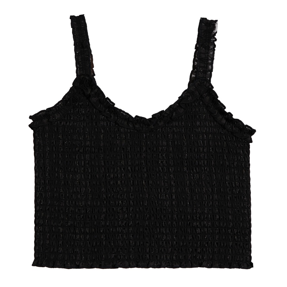 Katie J NYC Shari Lurex Tank Youth XL Extra Large Black Barely Worn